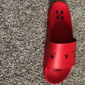 Red and Black Off-white Slide European 43 US 10